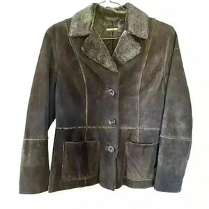 Vintage Guess Brown Suede Sheepskin Jacket, size Medium